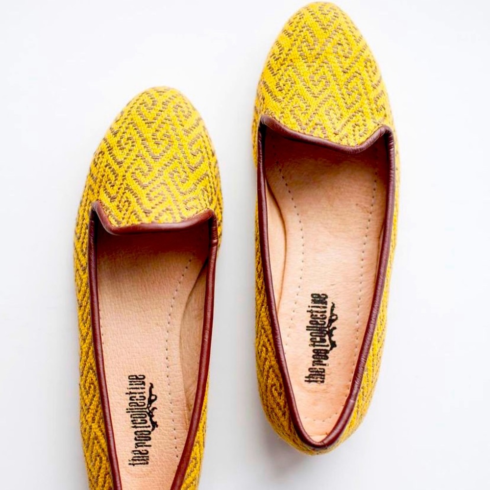 The Root Collective Mille Smoking Flats Golden Mustard color